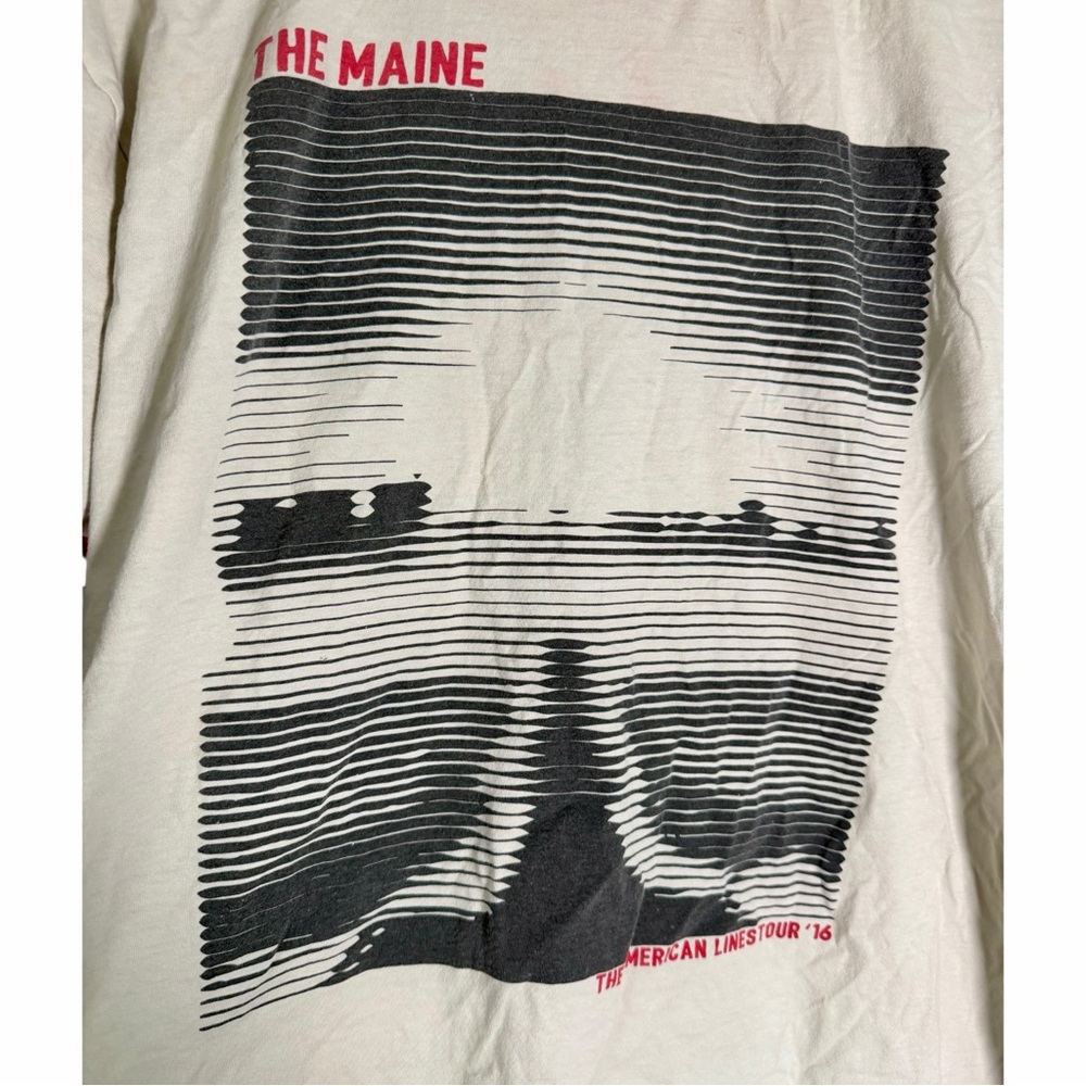The Maine The American Lines 2016 Ringer Band Tshirt‎ White Red Anvil XL - Picture 2 of 8